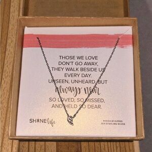 ShineLife "Always Near" Memorial Angel Wing Necklace - .925 Sterling Silver